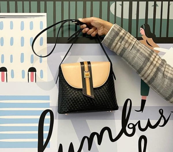 Gunas New York - Kate - Black Vegan Basket Crossbody Bag - Image 7