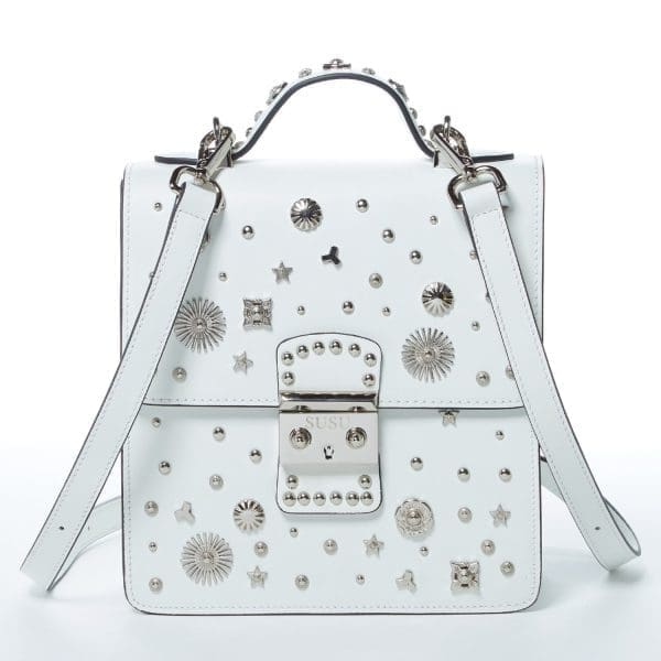 SUSU The Hollywood White Leather Backpack - Stylish One