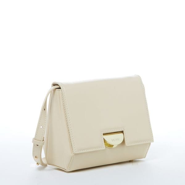 SUSU Elizabeth Off White Leather Shoulder Bag