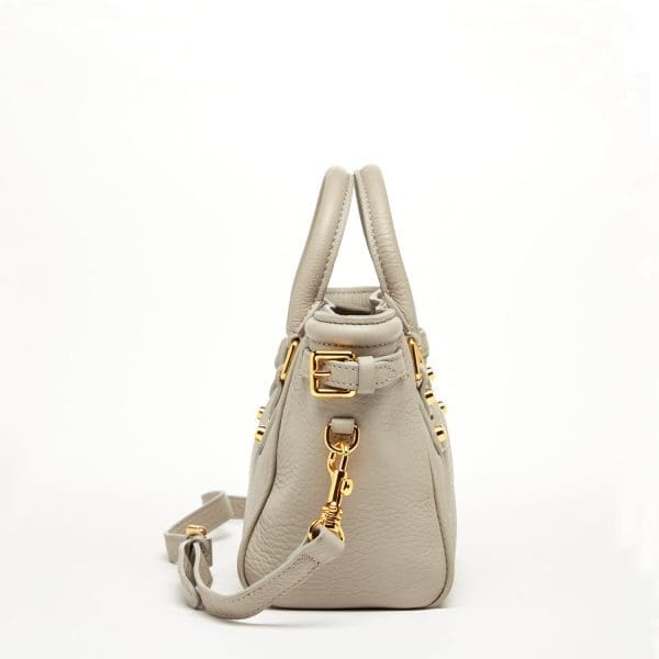 SUSU Emma Grayish Beige Leather Satchel Shoulder Bag - Image 2
