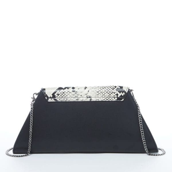 SUSU Angelica Black Leather Clutch Bag - Snakeskin - Image 3