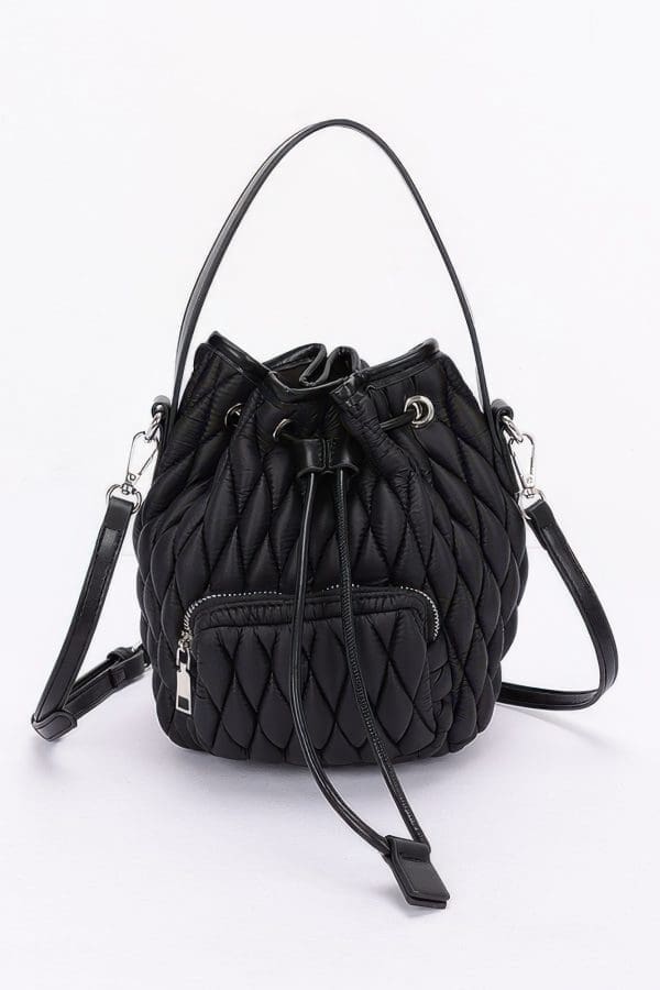 Beautiful Quilted Bucket Bag - Faux Leather - Image 6