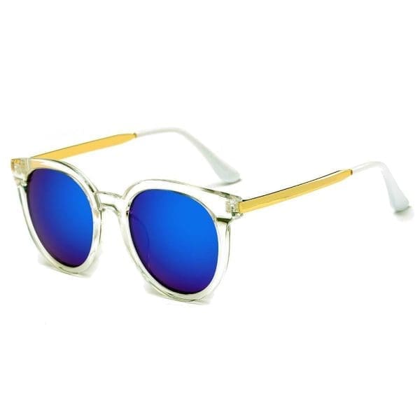 Cramilo Eyewear Findlay - Retro Mirrored Horned Rim Round Sunglasses - Image 9