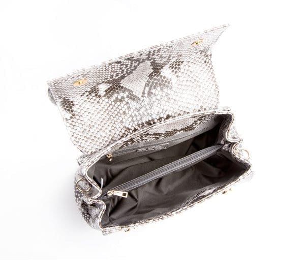 Gunas New York - Cottontail - Black & White Snake Texture Crossbody Bag - Image 7