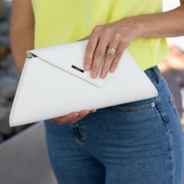 SUSU Angelica White Leather Clutch Bag - Amazing Accessory - Image 6