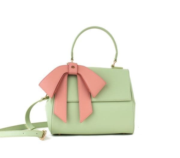 Gunas New York - Cottontail - Mint & Light Pink Vegan Leather Bag - Image 3