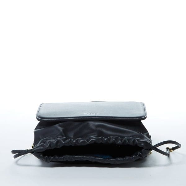 SUSU Patricia Black Leather Shoulder Bag - Drawstring - Image 5
