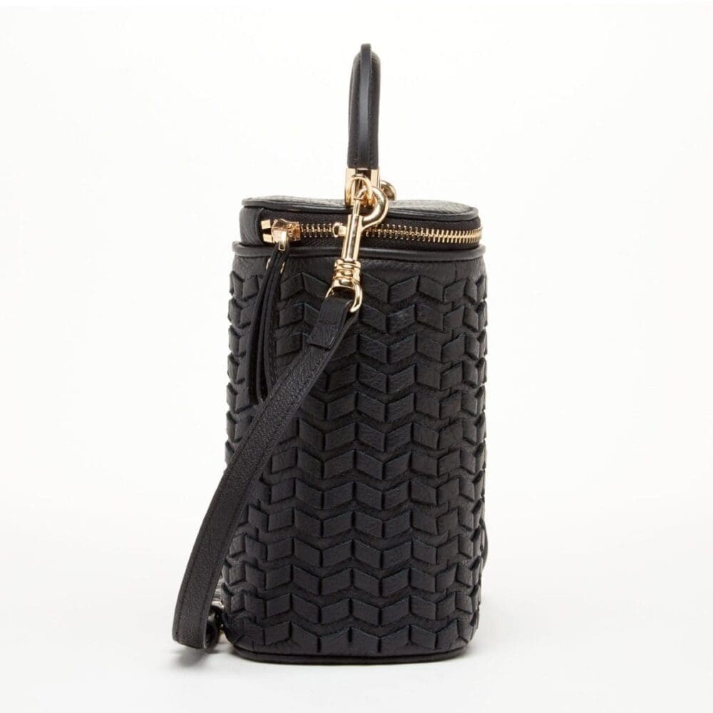 SUSU Elsa Small Black Leather Crossbody Bag - Bucket Design - Image 3