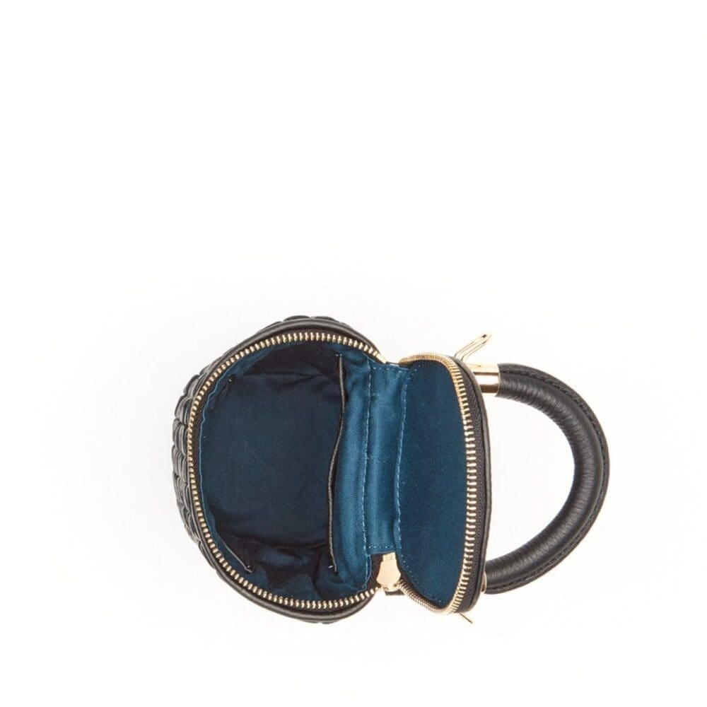 SUSU Elsa Small Black Leather Crossbody Bag - Bucket Design - Image 5