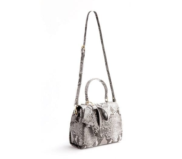 Gunas New York - Cottontail - Black & White Snake Texture Crossbody Bag - Image 3