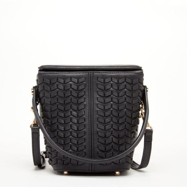 SUSU Anna Woven Black Leather Crossbody Bag - Wonderful