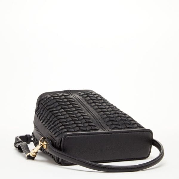 SUSU Anna Woven Black Leather Crossbody Bag - Wonderful - Image 6