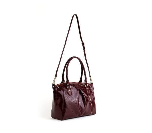 Gunas New York - Madison - Burgundy Top-Handle Bag - Image 5