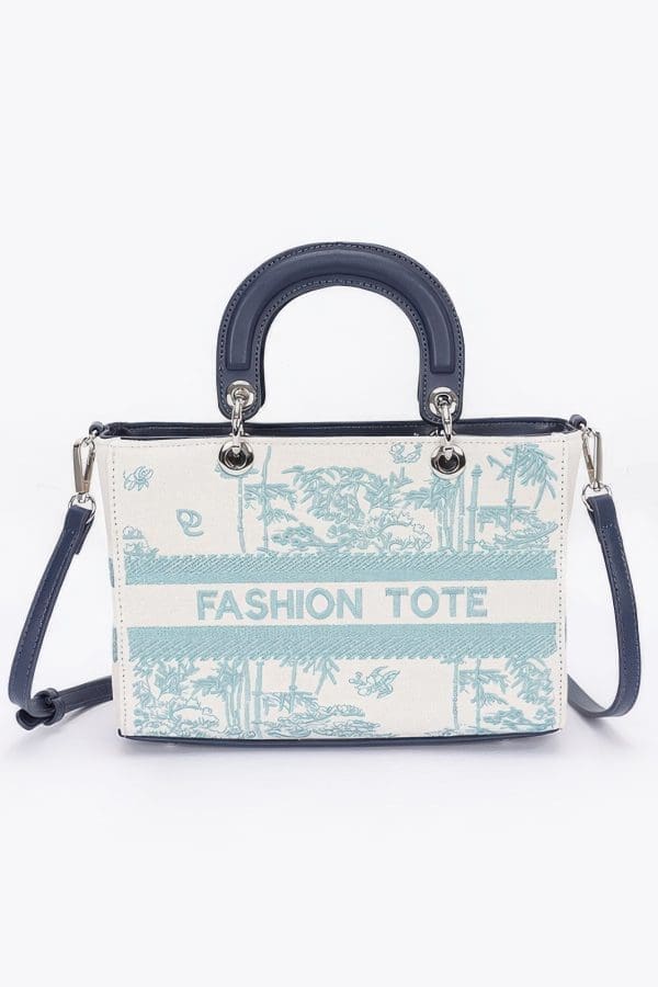 Beautiful Embroidery Tote Bag - Faux Leather - Image 7