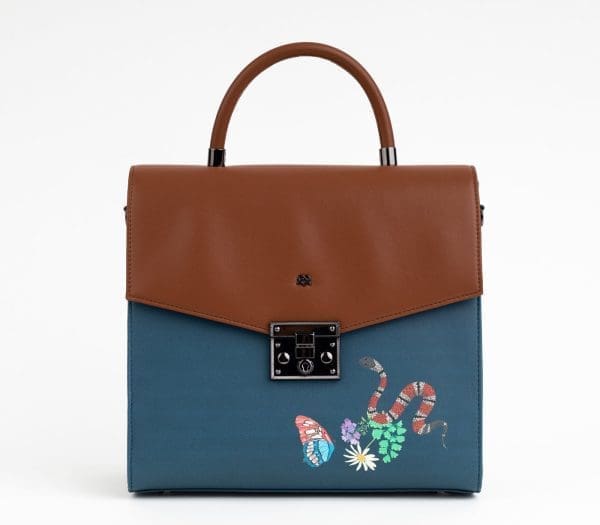 Gunas New York - Simone - Blue Vegan Leather Crossbody Bag - Image 2