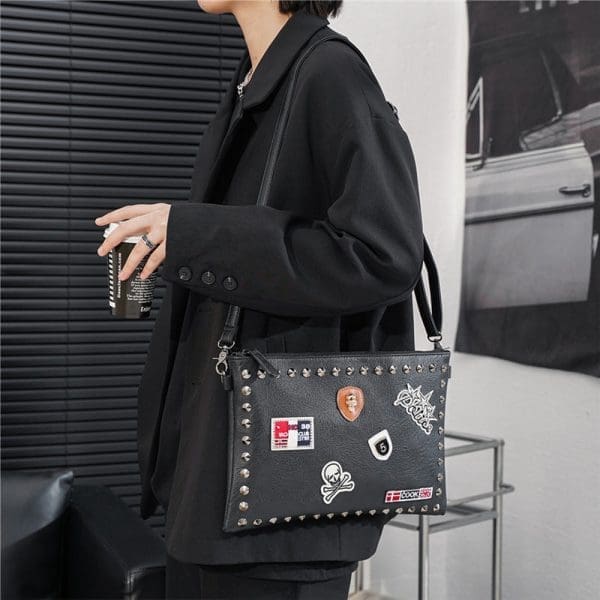 Shomico Black Clutch Bag - Shoulder Strap - Image 2