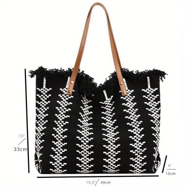 Shomico Canvas Woven Bag Simple Bohemian Style - Image 5