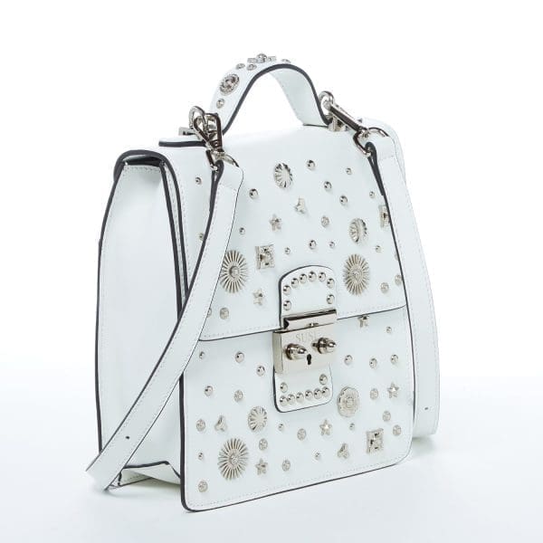 SUSU The Hollywood White Leather Backpack - Stylish One - Image 2