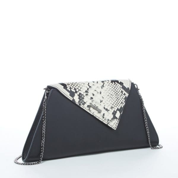 SUSU Angelica Black Leather Clutch Bag - Snakeskin - Image 2