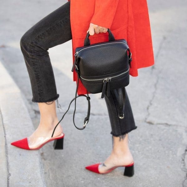 SUSU Ashley Small Black Leather Backpack - Must Have - Image 5