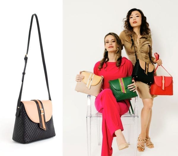 Gunas New York - Kate - Black Vegan Basket Crossbody Bag - Image 6