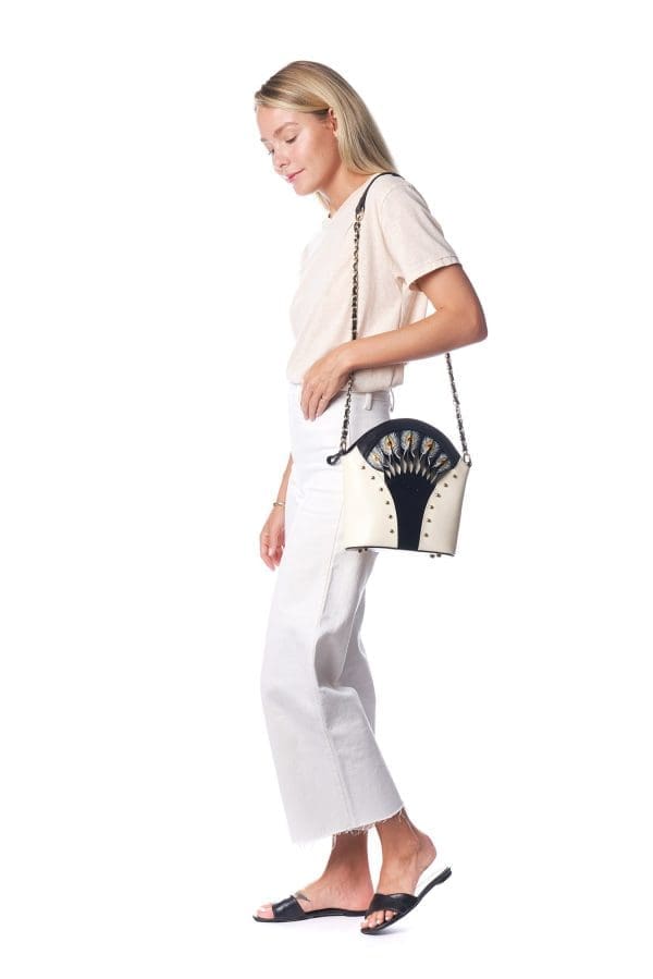 Bellorita - Feather White Shoulder Bag - Image 7
