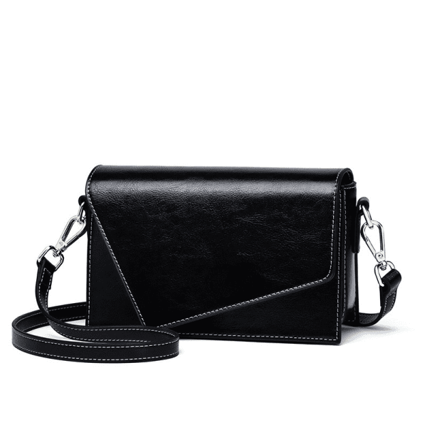 Shomico - Geometric Crossbody Bag - Genuine Leather