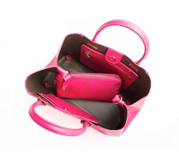 Gunas New York - Jane - Hot Pink Vegan Leather Shoulder Bag - Image 4