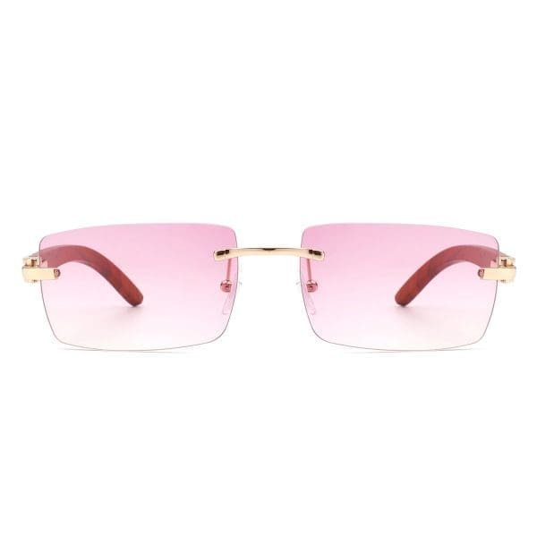 Cramilo Eyewear Oceanize - Rectangle Rimless Retro Tinted Sunglasses - Image 9