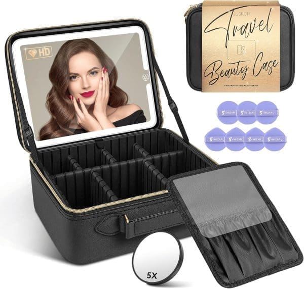Travel Makeup Bag With LED Mirror - The Best on the Market