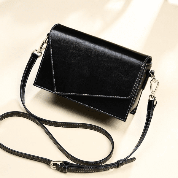 Shomico - Geometric Crossbody Bag - Genuine Leather - Image 7