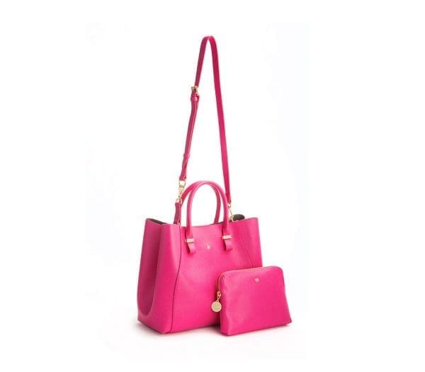 Gunas New York - Jane - Hot Pink Vegan Leather Shoulder Bag - Image 3