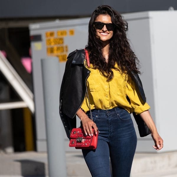 SUSU The Hollywood Red Leather Crossbody Bag - Studded - Image 8