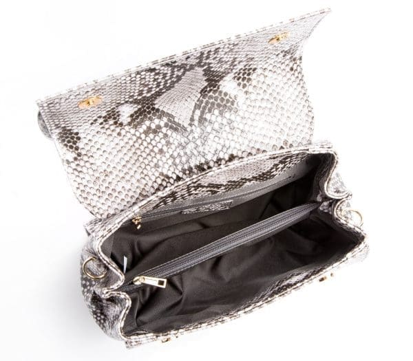 Gunas New York - Cottontail - Black & White Snake Texture Crossbody Bag - Image 5