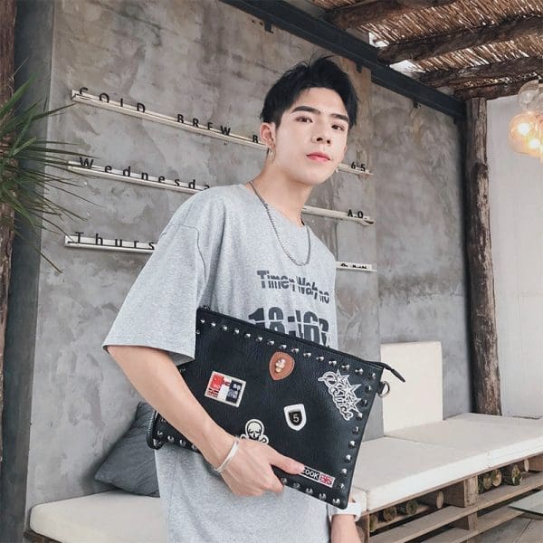 Shomico Black Clutch Bag - Shoulder Strap - Image 6
