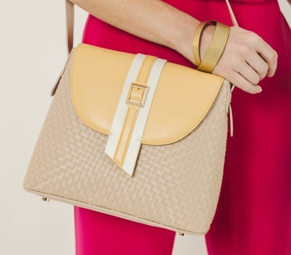 Gunas New York - Kate - Nude Vegan Basket Shoulder Bag - Image 7