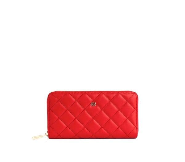 Gunas New York - Uptown Quilted - Red Zipper Wallet