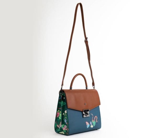 Gunas New York - Simone - Blue Vegan Leather Crossbody Bag - Image 4