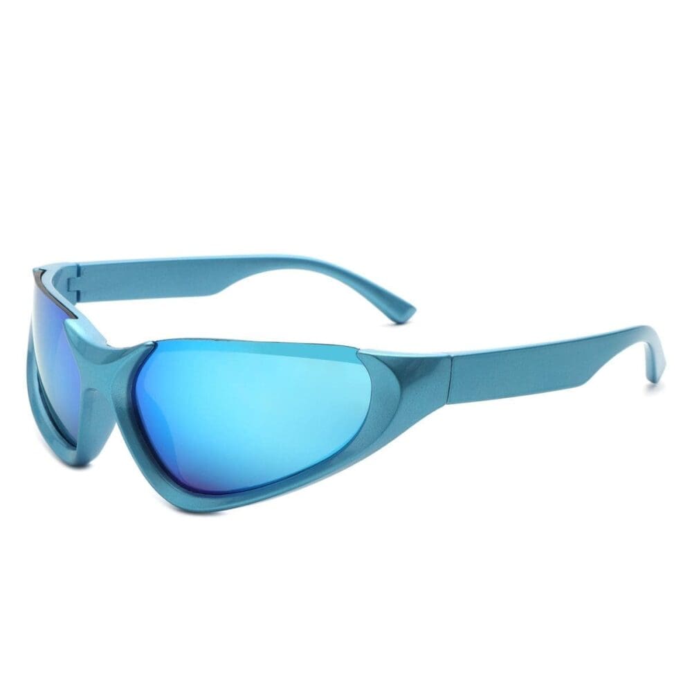Cramilo Eyewear Dazzling Retro Rectangle Wrap Around Sunglasses