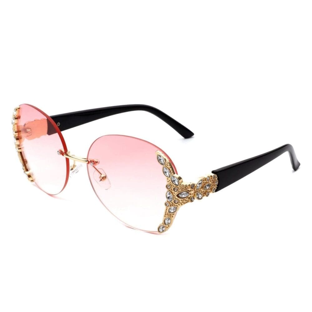 Cramilo Eyewear Jadeisle Oval Rhinestone Sunglasses 10