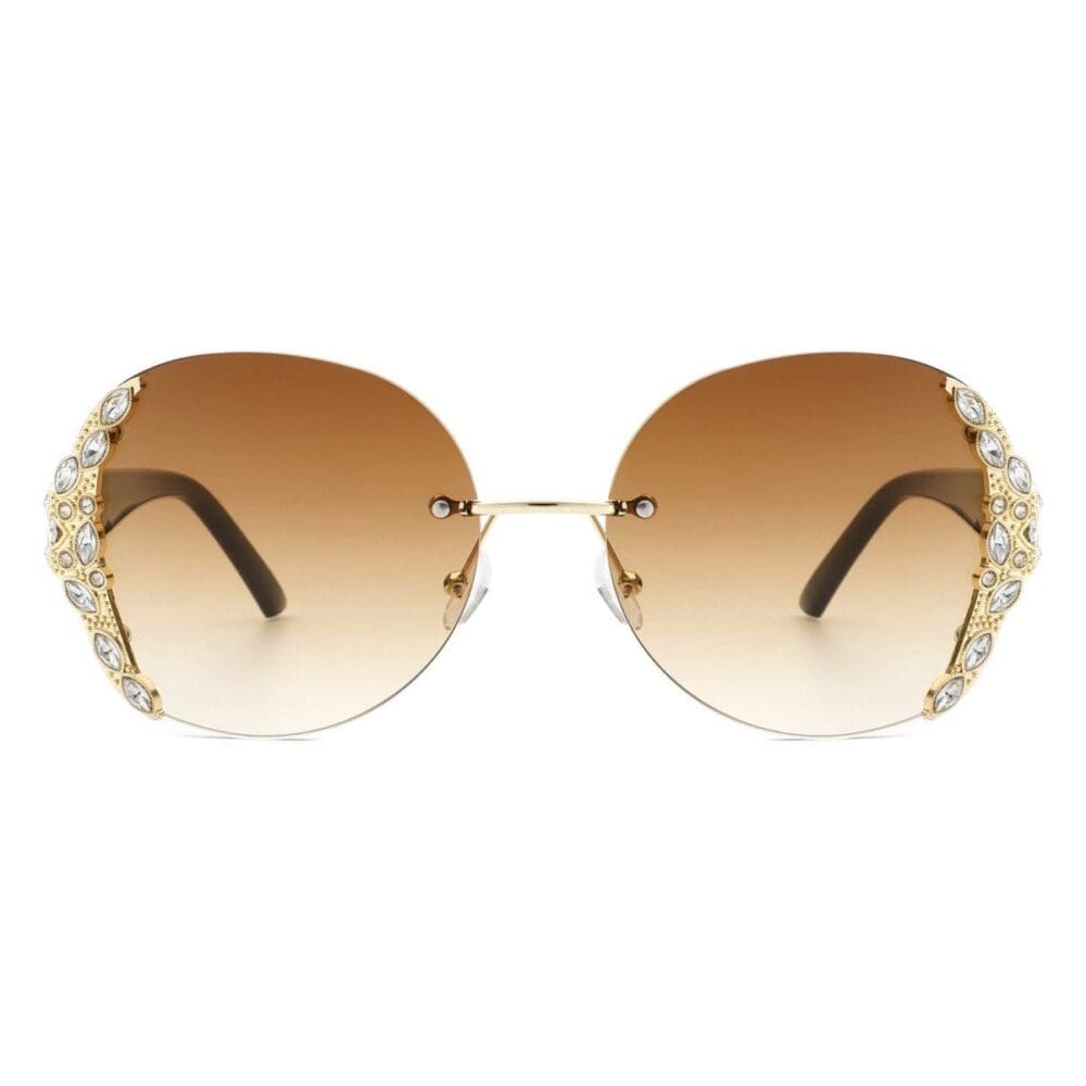 Cramilo Eyewear Jadeisle Oval Rhinestone Sunglasses 3