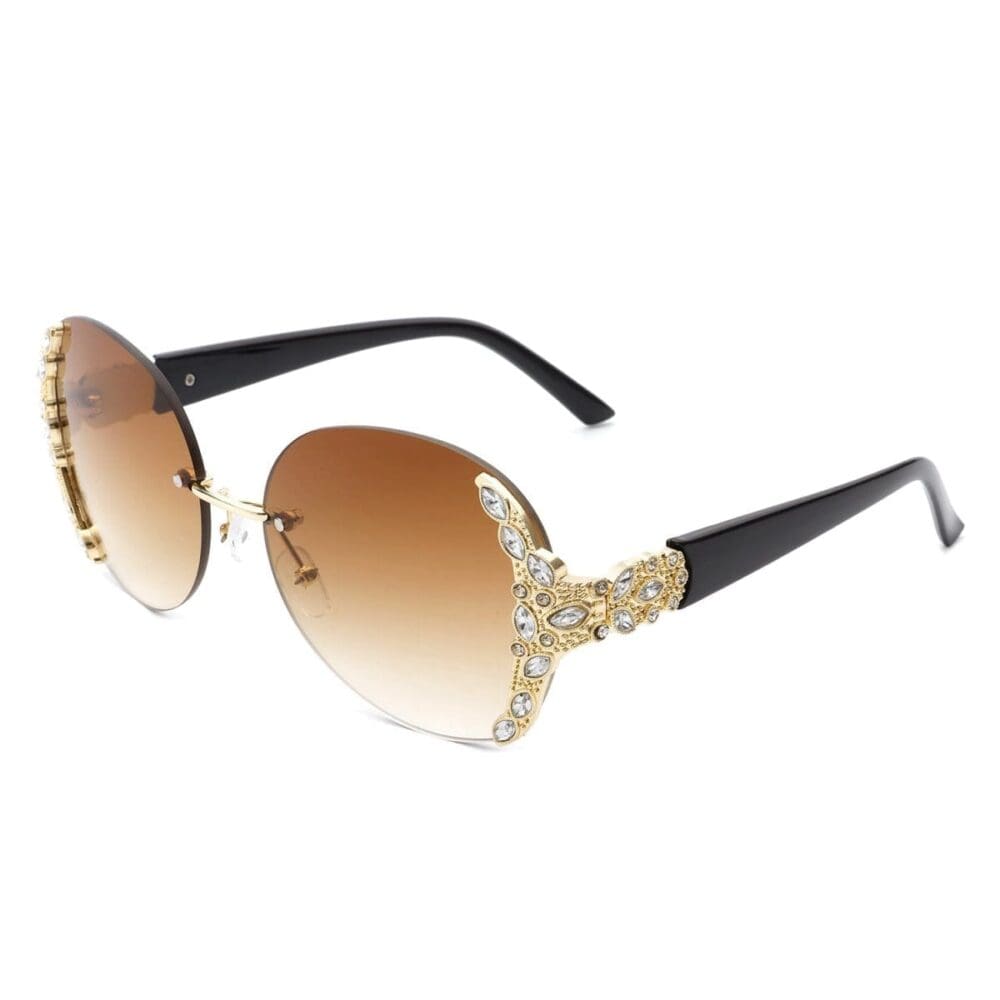 Cramilo Eyewear Jadeisle Oval Rhinestone Sunglasses 4