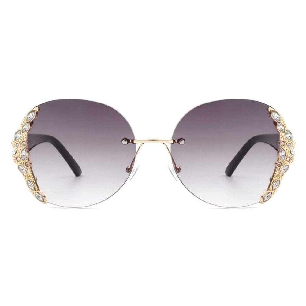 Cramilo Eyewear Jadeisle Oval Rhinestone Sunglasses 5