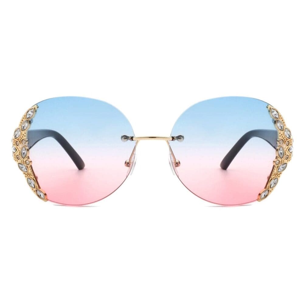 Cramilo Eyewear Jadeisle Oval Rhinestone Sunglasses 7