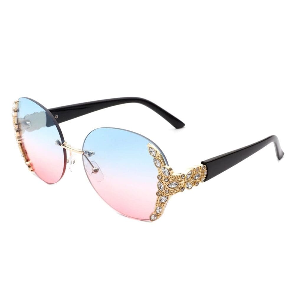 Cramilo Eyewear Jadeisle Oval Rhinestone Sunglasses 8