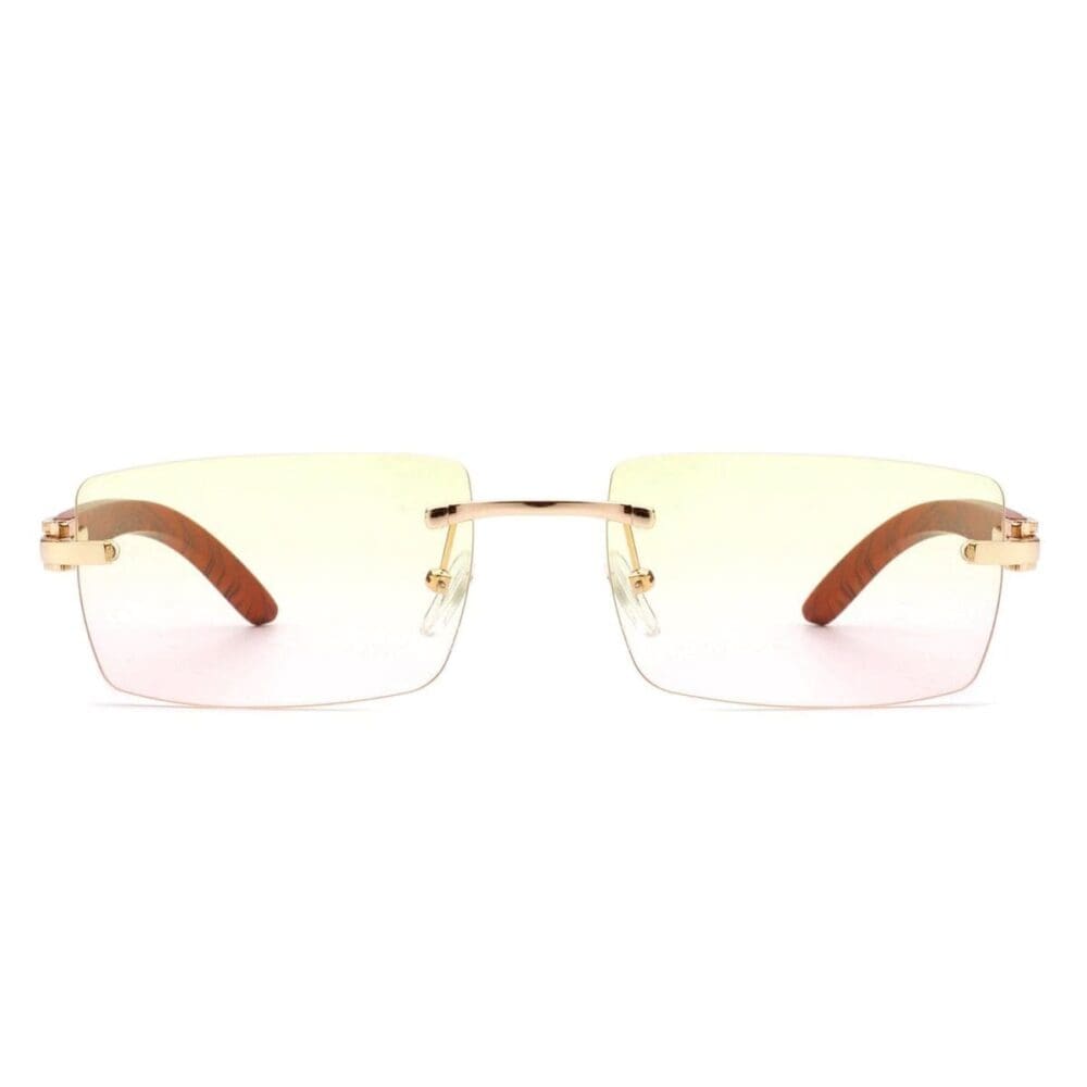 Cramilo Eyewear Oceanize Rectangle Rimless Retro Tinted Sunglasses 11
