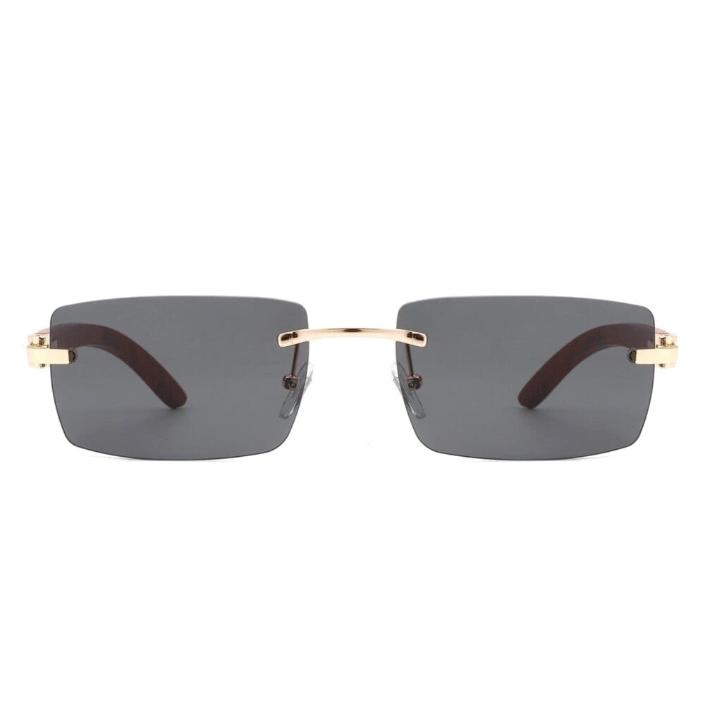Cramilo Eyewear Oceanize Rectangle Rimless Retro Tinted Sunglasses 2