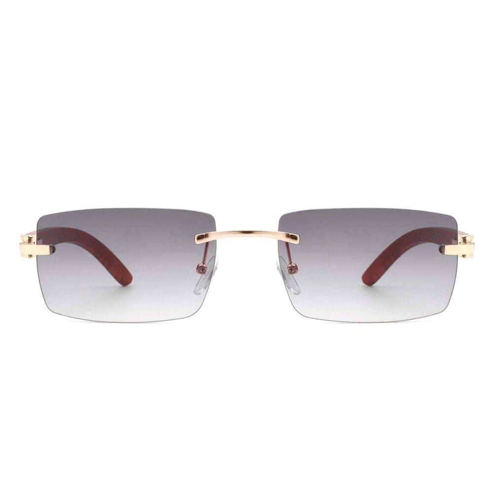 Cramilo Eyewear Oceanize Rectangle Rimless Retro Tinted Sunglasses 3