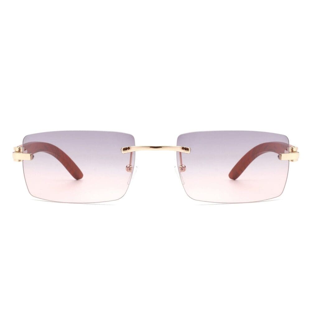 Cramilo Eyewear Oceanize Rectangle Rimless Retro Tinted Sunglasses 5