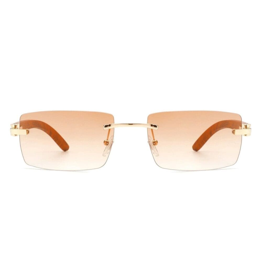 Cramilo Eyewear Oceanize Rectangle Rimless Retro Tinted Sunglasses 7